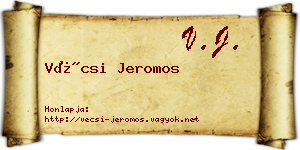 Vécsi Jeromos névjegykártya